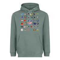 Sage american football team collage    wall art Heavyweight Hoodie - PixelFlow