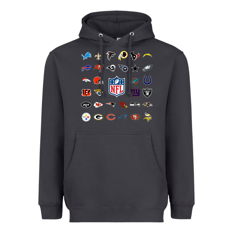 American Football Team Collage    Wall Art Heavyweight Hoodie by PixelFlow | Teevron