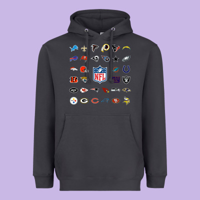 American Football Team Collage    Wall Art Heavyweight Hoodie Designed By Pixelflow