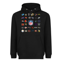 Black american football team collage    wall art Heavyweight Hoodie - PixelFlow