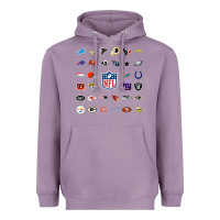 Lavender american football team collage    wall art Heavyweight Hoodie - PixelFlow