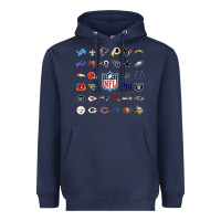 Navy american football team collage    wall art Heavyweight Hoodie - PixelFlow