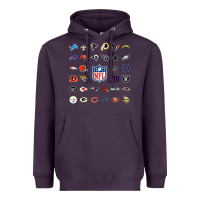 Plum american football team collage    wall art Heavyweight Hoodie - PixelFlow