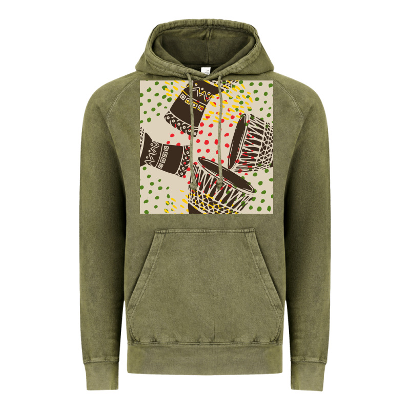 African Drum Seamless Pattern Vintage Hoodie by BundleAndBundleShop | Teevron