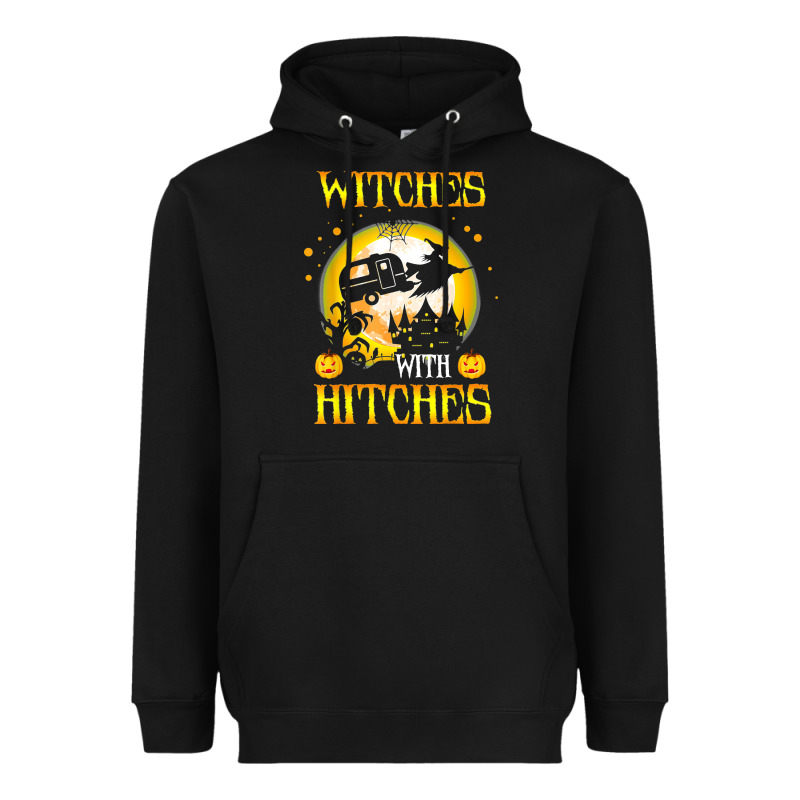 Witches With Hitches Funny Halloween Costume Gift Heavyweight Hoodie by PixelFlow | Teevron