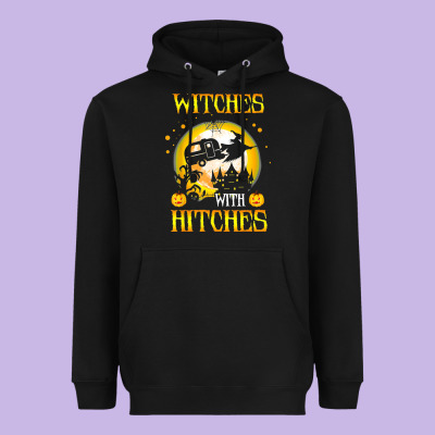 Witches With Hitches Funny Halloween Costume Gift Heavyweight Hoodie Designed By Pixelflow