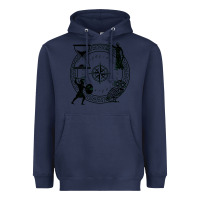 Navy the four stoic virtues Heavyweight Hoodie - PixelFlow