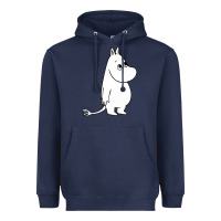 Navy moomin character Heavyweight Hoodie - PixelFlow