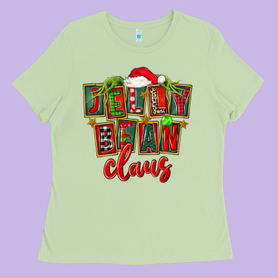 Christmas Jelly Bean Claus Ladies Tee Designed By Fadigitalartstudio
