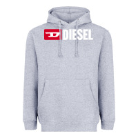 Heather Grey Diesel Heavyweight Hoodie - PixelFlow