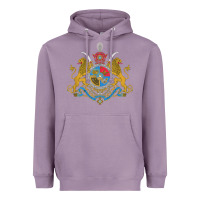 Lavender Iran Coat of arms Flag souvenir Iranian Persian Heavyweight Hoodie - PixelFlow