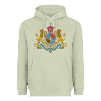 Matcha Iran Coat of arms Flag souvenir Iranian Persian Heavyweight Hoodie - PixelFlow