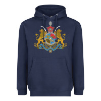 Navy Iran Coat of arms Flag souvenir Iranian Persian Heavyweight Hoodie - PixelFlow