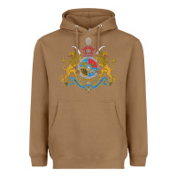 Toasted Coconut Iran Coat of arms Flag souvenir Iranian Persian Heavyweight Hoodie - PixelFlow