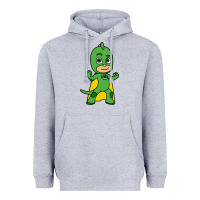 Heather Grey gekko cat boy Heavyweight Hoodie - PixelFlow