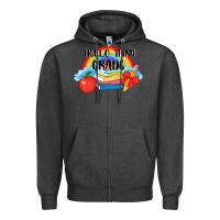 Charcoal Heather back to school hello third grade 3200x2400 Zipper Hoodie - AdoDesignShop