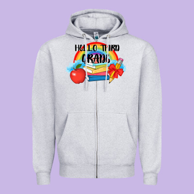 Back To School Hello Third Grade 3200x2400 Zipper Hoodie Designed By Adodesignshop