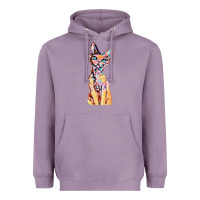 Lavender Colorful Cat Heavyweight Hoodie - PixelFlow