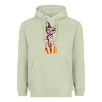 Matcha Colorful Cat Heavyweight Hoodie - PixelFlow