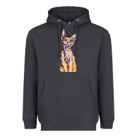 Smoke Colorful Cat Heavyweight Hoodie - PixelFlow