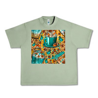 Oil Green american football coffee cups with butterfly and leopard seamless patt Urban Heavy Tee - BundleAndBundleShop