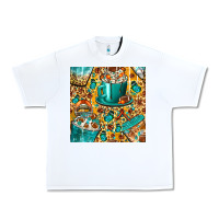 White american football coffee cups with butterfly and leopard seamless patt Urban Heavy Tee - BundleAndBundleShop