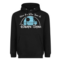 Black when you wish upon a death star Heavyweight Hoodie - SnappyArt