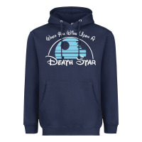 Navy when you wish upon a death star Heavyweight Hoodie - SnappyArt