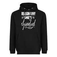 Black the reason she is spoiled couples matching set valentines t shirt Heavyweight Hoodie - SnappyArt