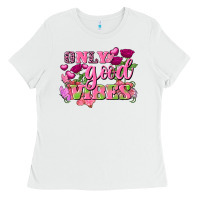 White Valentine's Day only good vibes Ladies Tee - FaDigitalArtStudio