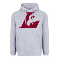 Heather Grey UW-La Crosse maroon Heavyweight Hoodie - SnappyArt