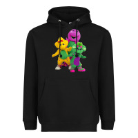 Black new 755 barney and friends cute Heavyweight Hoodie - SnappyArt
