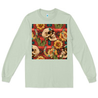 Matcha western skull aztec seamless pattern Long Sleeve Tee - BundleAndBundleShop
