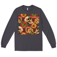 Smoke western skull aztec seamless pattern Long Sleeve Tee - BundleAndBundleShop