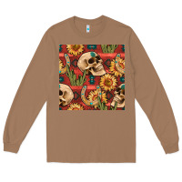 Toasted Coconut western skull aztec seamless pattern Long Sleeve Tee - BundleAndBundleShop