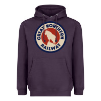 Plum Great Northern Railroad Heavyweight Hoodie - SnappyArt