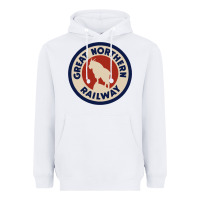 White Great Northern Railroad Heavyweight Hoodie - SnappyArt
