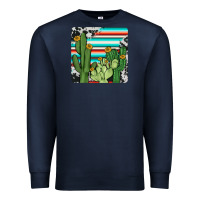 Navy cactus cowhide coaster Premium Sweatshirt - JahusDesignShop