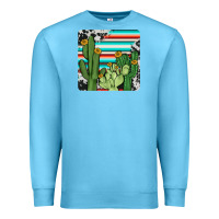 Ocean Blue cactus cowhide coaster Premium Sweatshirt - JahusDesignShop