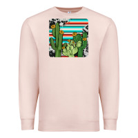 Pale Pink cactus cowhide coaster Premium Sweatshirt - JahusDesignShop