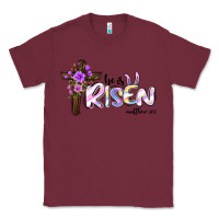 Burgundy easter he is risen matthew 28 6 Classic Tee - Jasminsmagicworld
