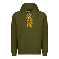 Army Green childhood cancer awareness dreamcatcher Premium Hoodie - Jasminsmagicworld