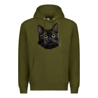 Army Green Bombay Cat Face Premium Hoodie - LillyAllenDesigns