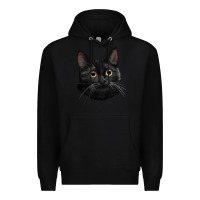 Black Bombay Cat Face Premium Hoodie - LillyAllenDesigns