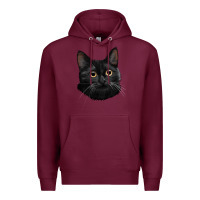 Burgundy Bombay Cat Face Premium Hoodie - LillyAllenDesigns