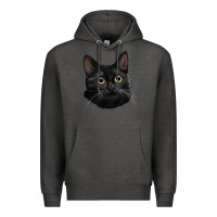 Charcoal Heather Bombay Cat Face Premium Hoodie - LillyAllenDesigns