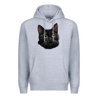 Heather Grey Bombay Cat Face Premium Hoodie - LillyAllenDesigns