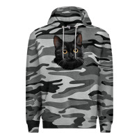 Slate Camo Bombay Cat Face Premium Hoodie - LillyAllenDesigns