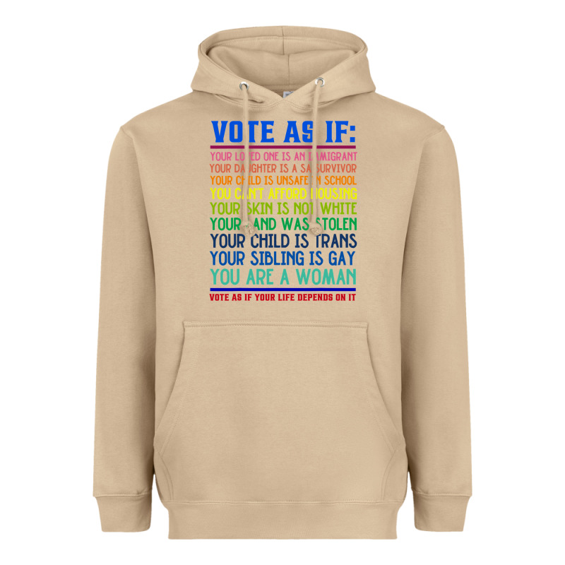 Vote As If Your Life Depends On It Human Rights Heavyweight Hoodie by SnappyArt | Teevron