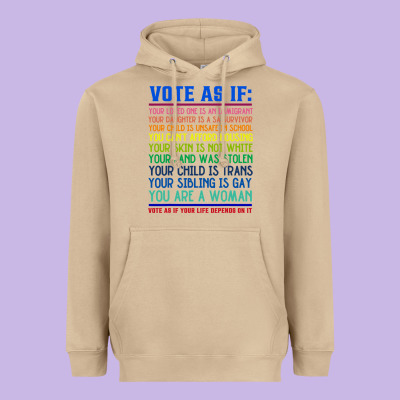 Vote As If Your Life Depends On It Human Rights Heavyweight Hoodie Designed By Snappyart